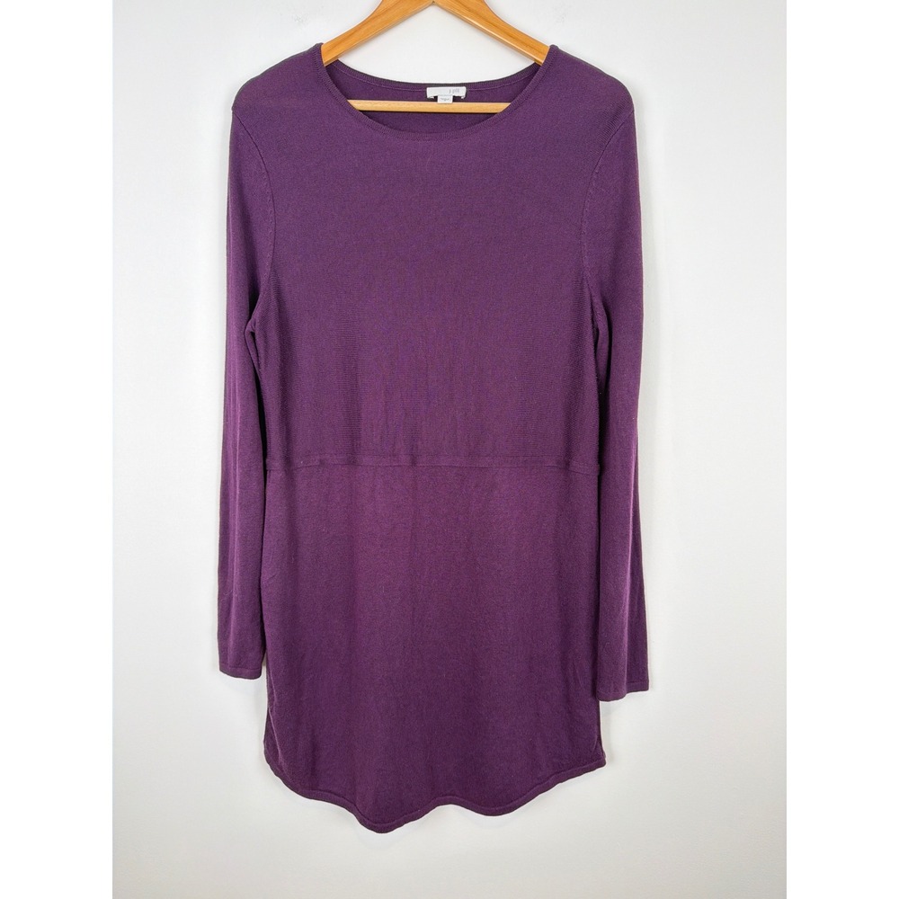J. Jill Tunic Dress Women Medium Purple Viscose Wool Long Sleeve Knit Casual